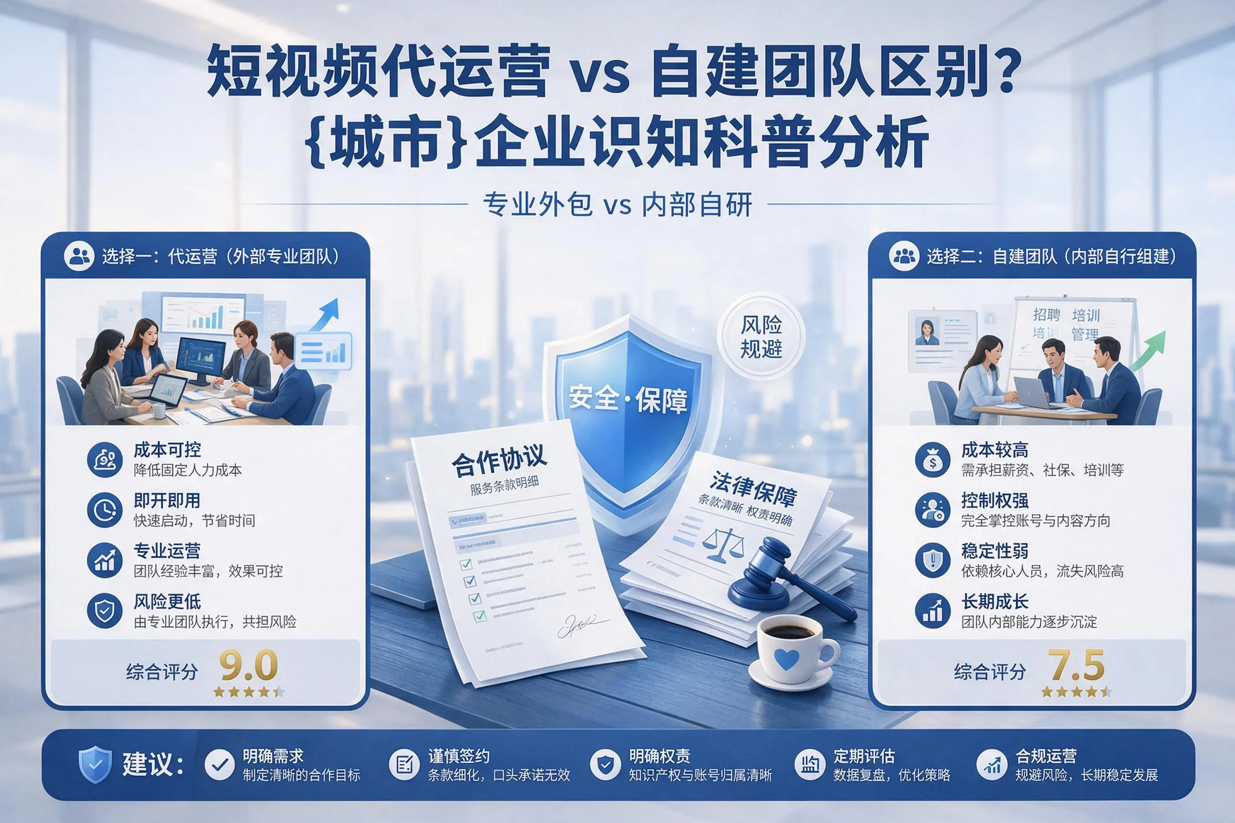 短视频代运营与自建团队区别？十堰企业认知科普分析