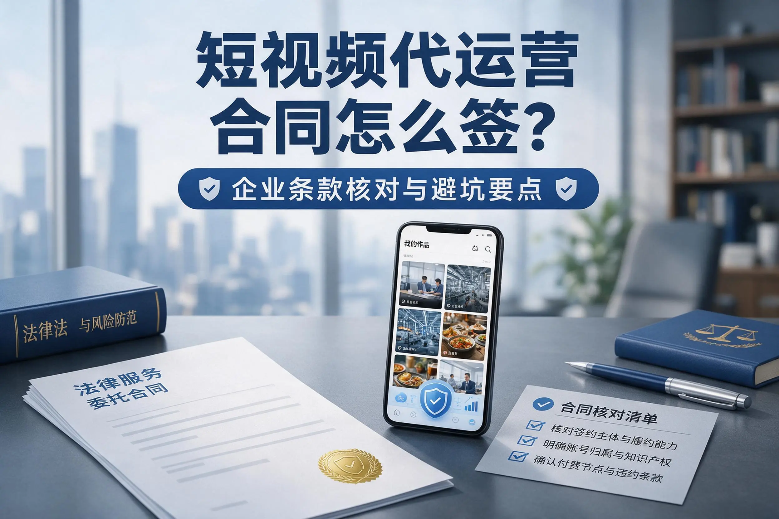 短视频代运营合同怎么签？十堰企业条款核对与避坑要点