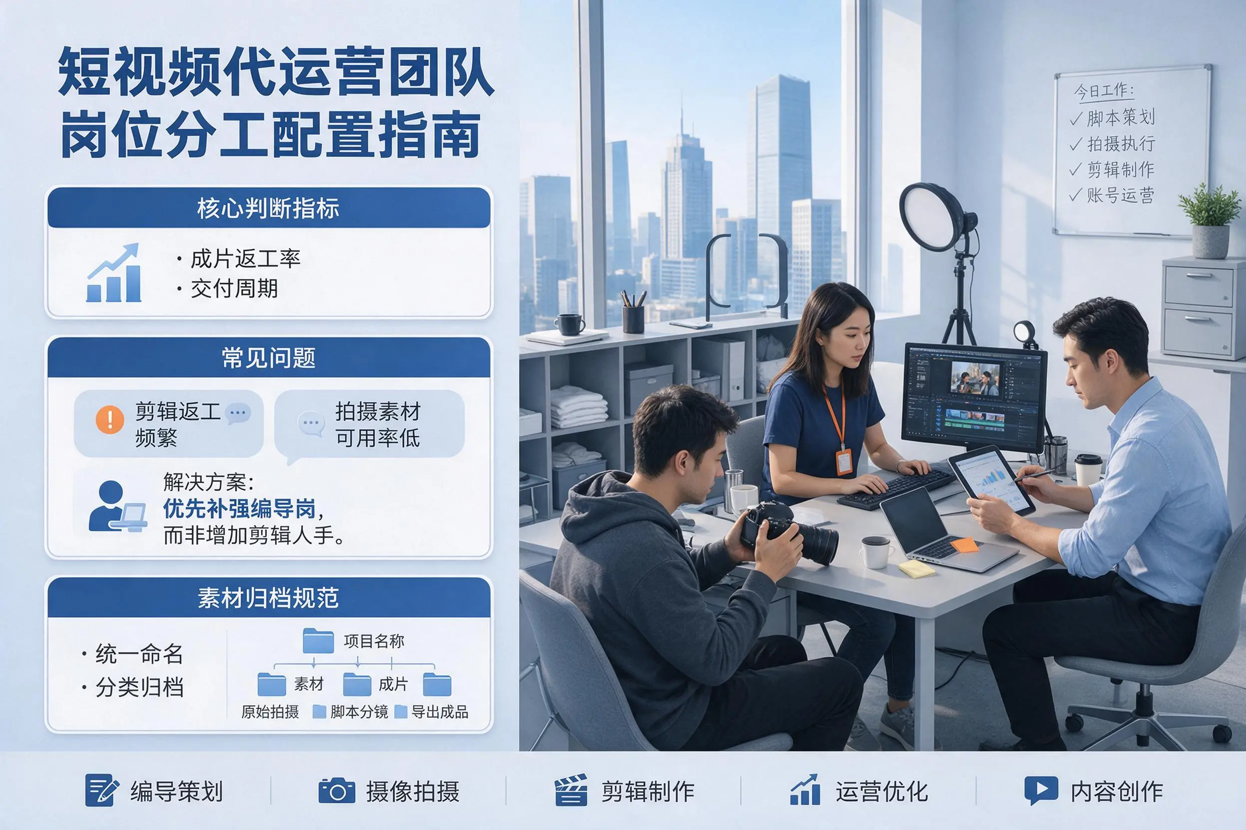 短视频代运营团队如何配置？十堰企业岗位分工科普说明