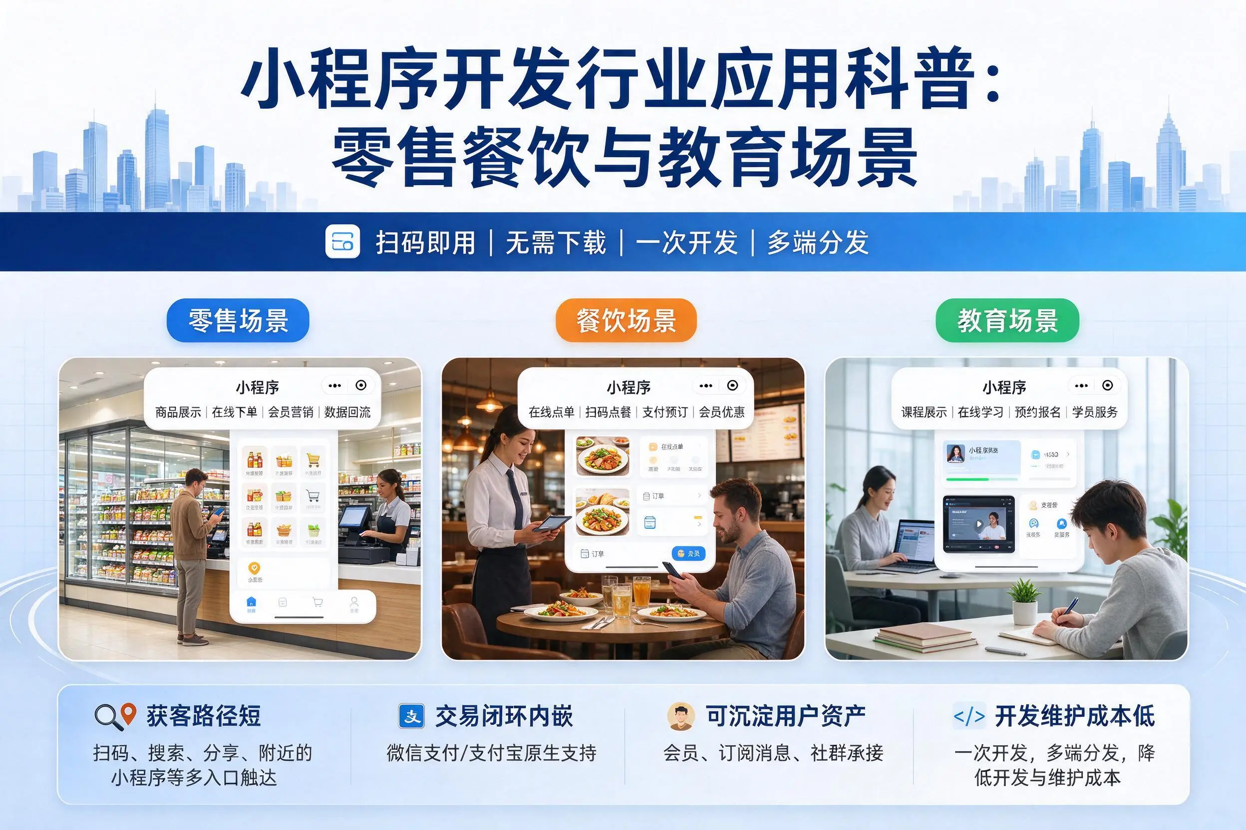 十堰小程序开发行业应用科普:零售餐饮与教育场景