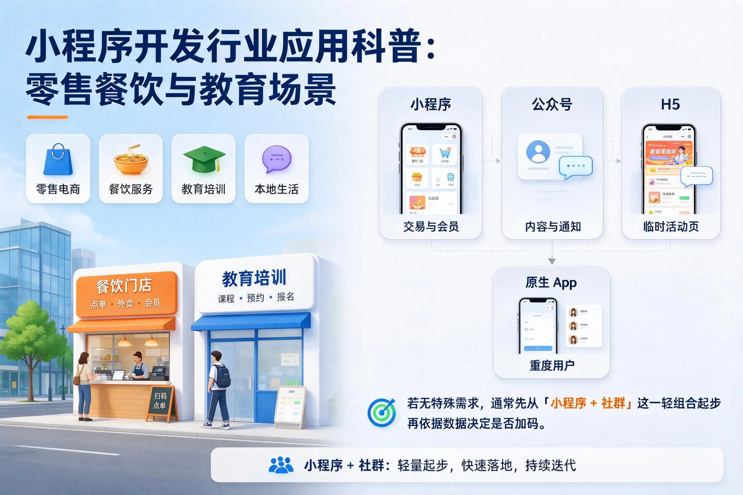 十堰小程序开发行业应用科普:零售餐饮与教育场景