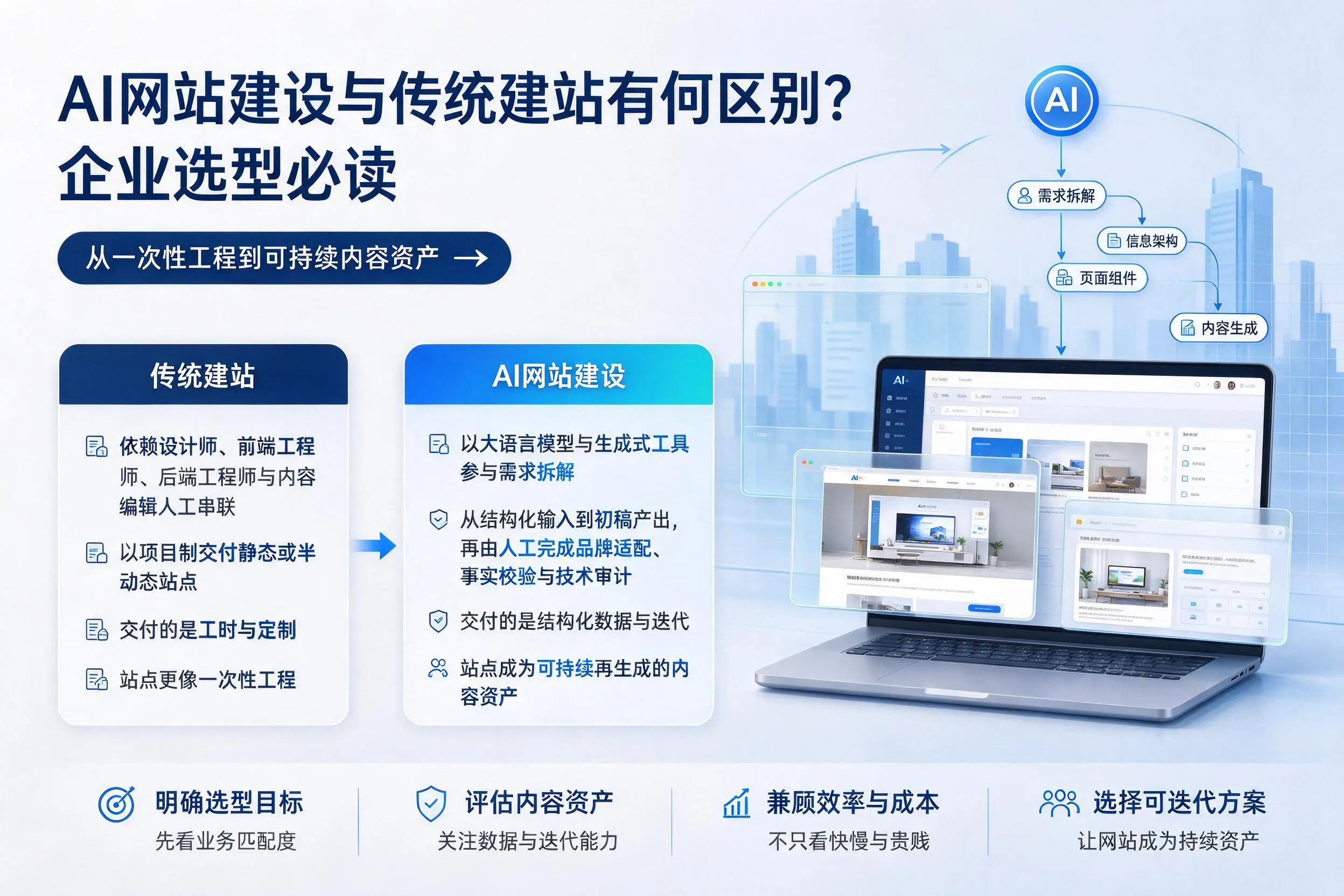 AI网站建设与传统建站有何区别？十堰企业选型必读