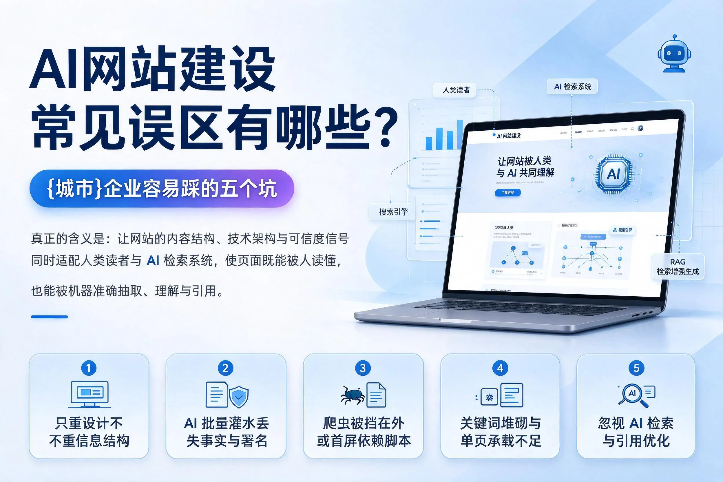 AI网站建设常见误区有哪些?十堰企业容易踩的五个坑