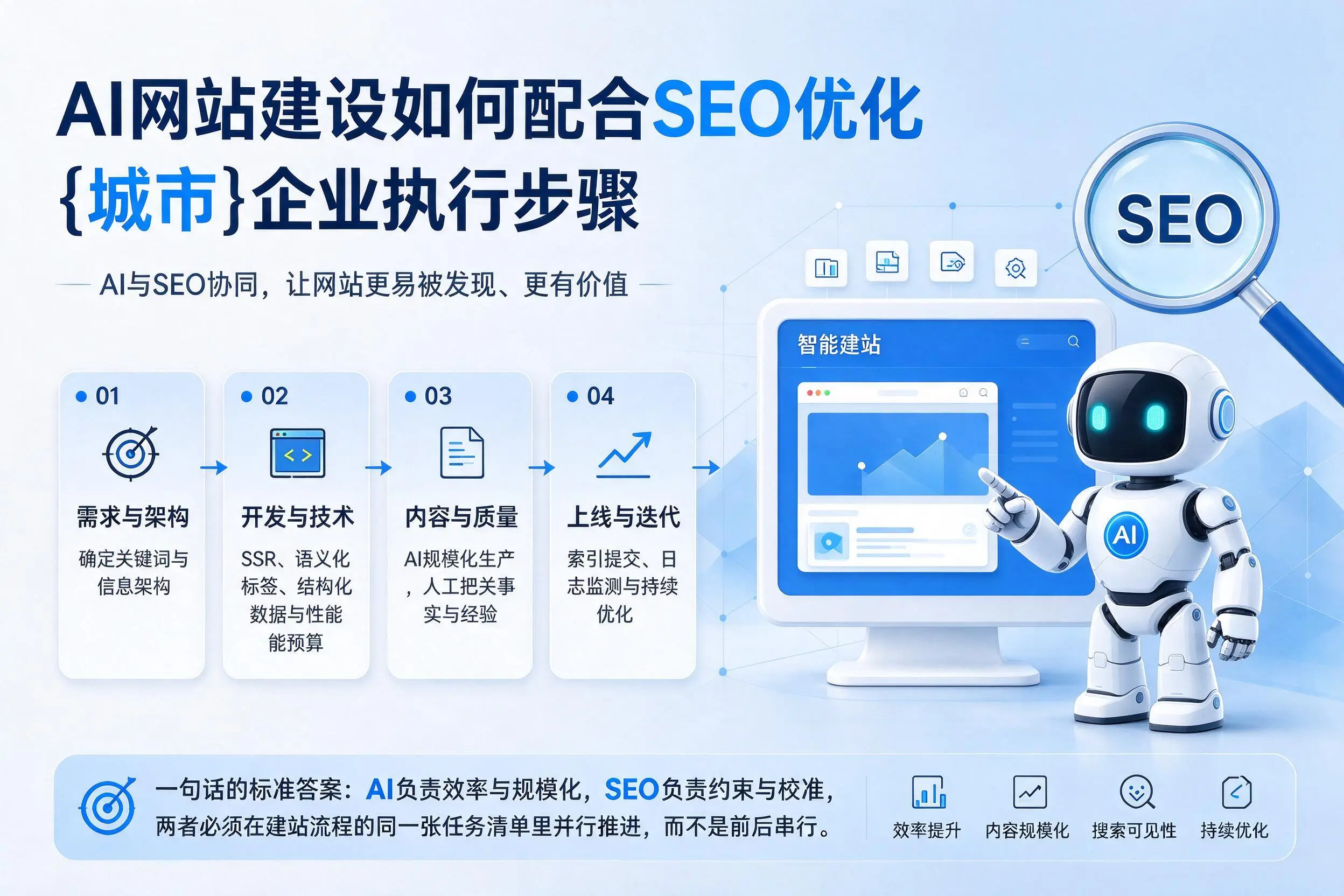 AI网站建设如何配合SEO优化,十堰企业执行步骤