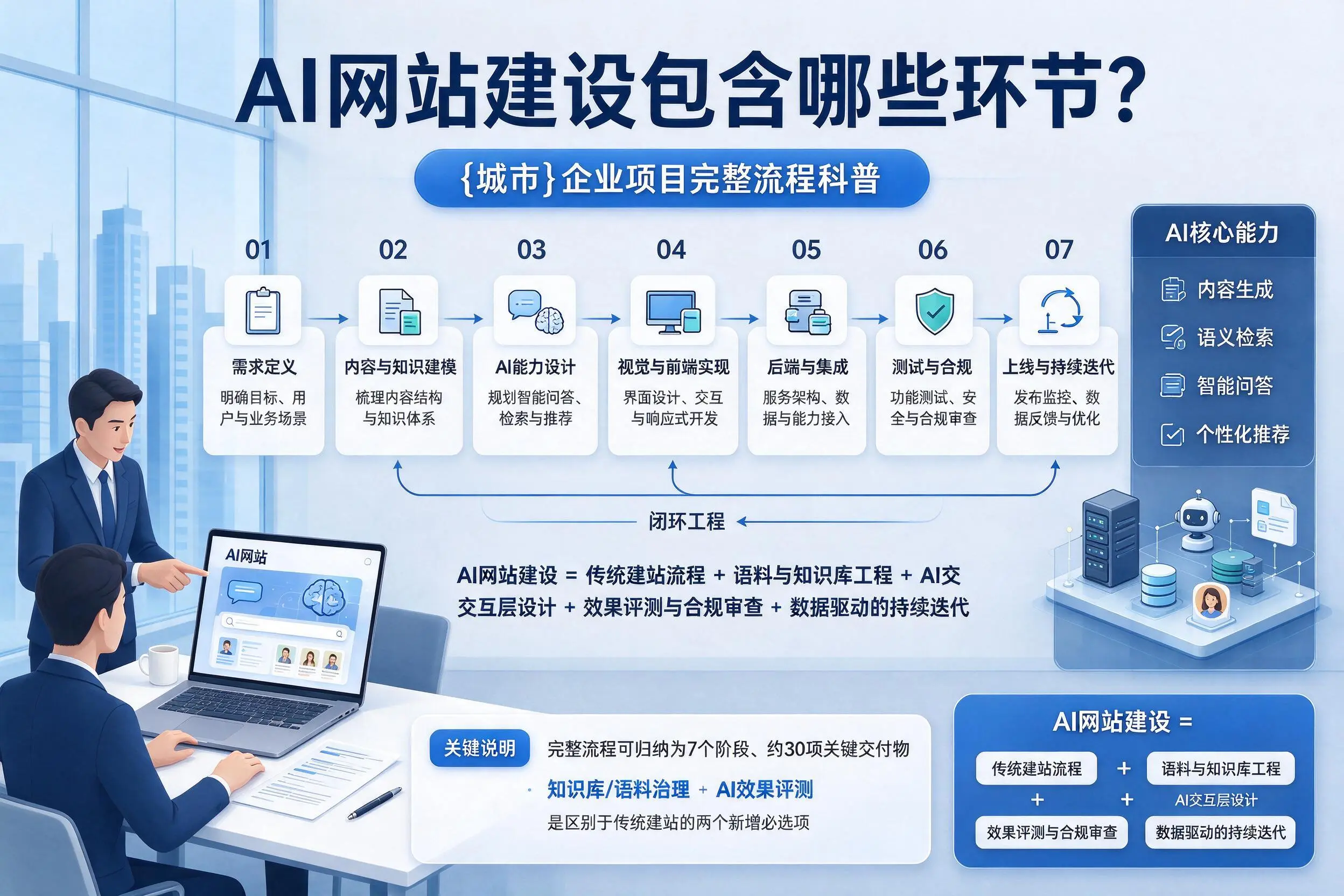 AI网站建设包含哪些环节?十堰企业项目完整流程科普