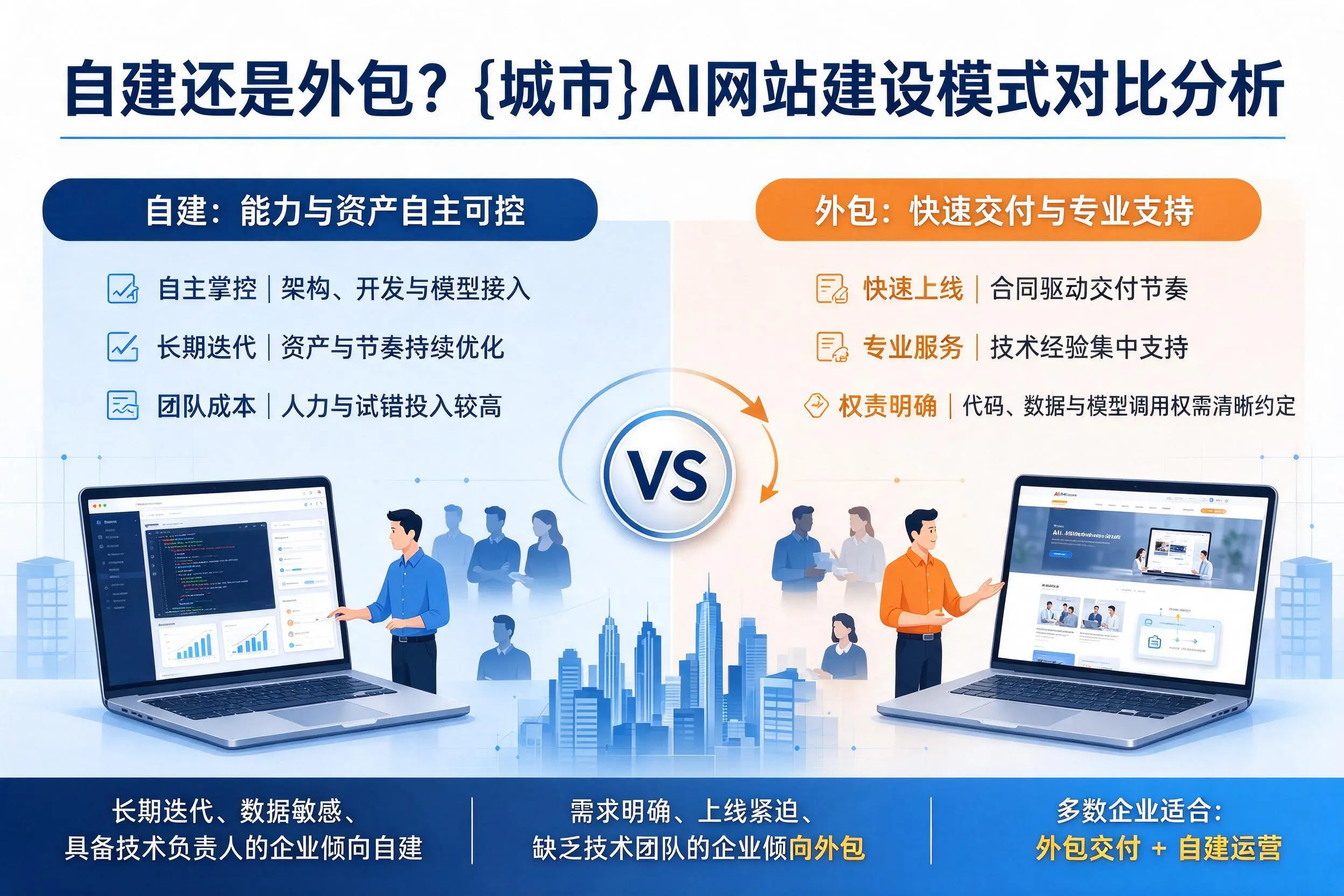 自建还是外包?十堰AI网站建设模式对比分析